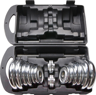 Набор гантелей разборных AMETIST Хромированных (20кг, в чемодане)