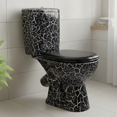 Унитаз напольный Rosa Рио Кракелюр (черный)