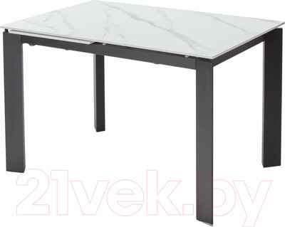 Обеденный стол M-City Corner 120 Matt / DECDF5052TSSTWHTMARBLEBLCK (White Marble Solid Ceramic/Black)
