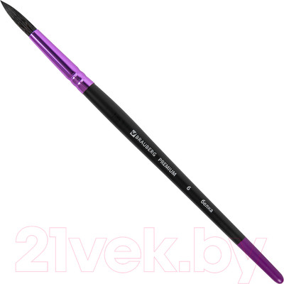 Кисть для рисования Brauberg Premium. Белка №6 / 200975 (круглая)