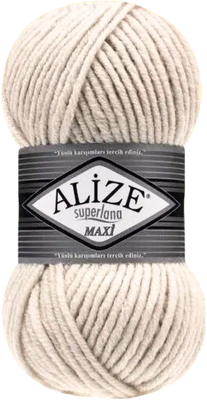 Пряжа для вязания Alize Superlana Maxi 75% акрил, 25% шерсть 599 / 5505556 (100м, светлый лен)