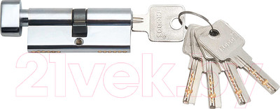 Цилиндровый механизм замка Trodos ЦМВП 80 40/40 (блистер, латунь, хром)