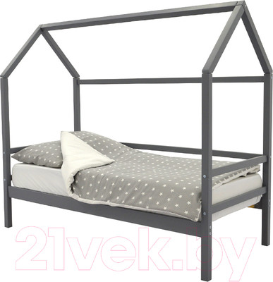 Стилизованная кровать детская Бельмарко Svogen Домик / 679 (графит)