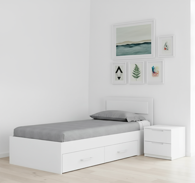 Односпальная кровать Mio Tesoro Абрау с ящиками 90x200 (белый)