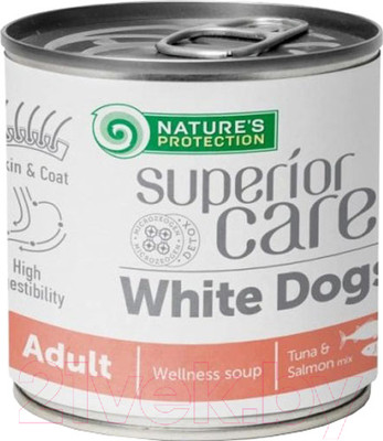Влажный корм для собак Nature's Protection Superior Care White Dogs с лососем и тунцом KIKNPSC63360 (140мл)
