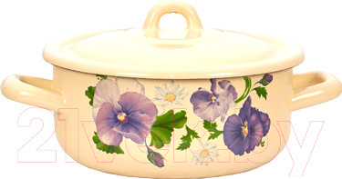 Кастрюля Лысьвенские эмали Анютины глазки С-16072/4 КмЭ
