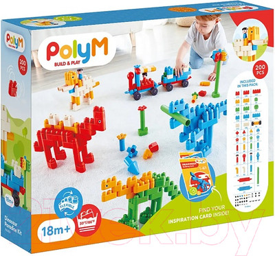 Конструктор PolyM Рай динозавров / 760009_HP (200эл)