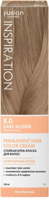 Крем-краска для волос Concept Fusion 8.0 (100мл, темный блонд)