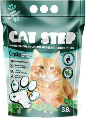Наполнитель для туалета Cat Step Crystal Fresh Mint / 20363011 (3.8л/1.67кг)