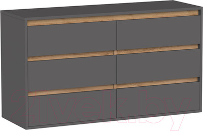 Комод Интермебель Рио-4 Р-004 (графит серый/дуб крафт табачный)