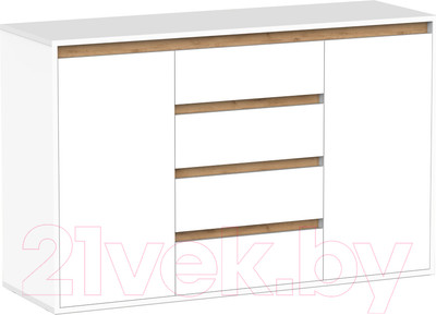 Тумба Интермебель Рио-5 Р-005 (белый/дуб крафт золотой)