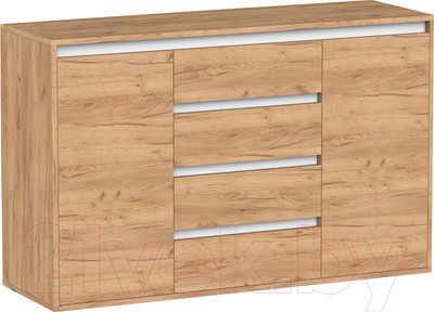 Тумба Интермебель Рио-5 Р-005 (дуб крафт золотой/белый)