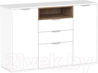 Тумба Интермебель Рио-6 Р-006 (белый/дуб крафт табачный)