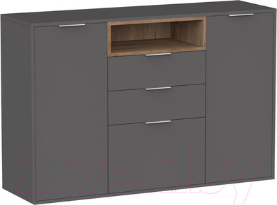 Тумба Интермебель Рио-6 Р-006 (графит серый/дуб крафт табачный)