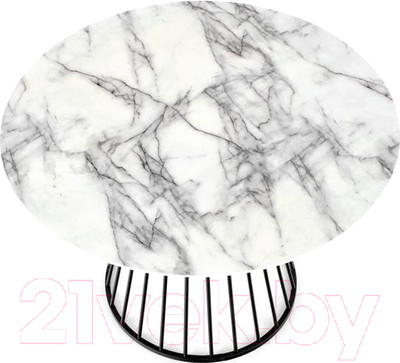 Обеденный стол Halmar Brodway 110x75 (белый мрамор/черный)