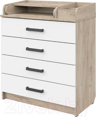 Комод пеленальный Атон Marvin (дуб крафт серый/белый)