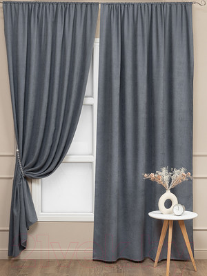 Комплект штор Amore Mio Вельвет (канвас) 207-06 150x270 / 90591 (графитовый)