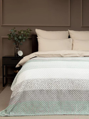 Плед TexRepublic Deco Lux Полосы Фланель 150x200 / 90689 (зеленый)