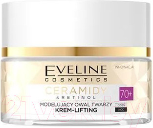 Крем для лица Eveline Cosmetics Ceramides&Retinol Лифтинг для моделирования овала лица 70+ (50мл)