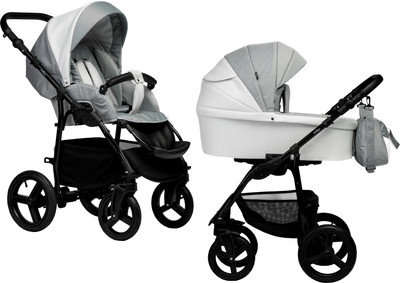 Детская универсальная коляска INDIGO Impulse Eco 2 в 1 (Ie 03, белая кожа/серый)