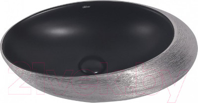 Умывальник Abber Bequem AC2107BS (черный матовый с серебром)