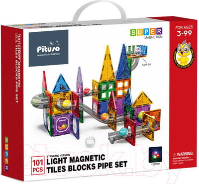Конструктор магнитный Pituso С шариками / HW22106632 (101эл)