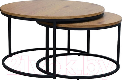 Комплект журнальных столиков Signal Atlanta II (дуб/черный)