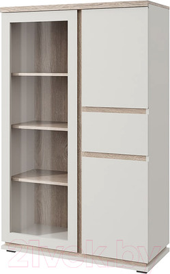 Шкаф с витриной Anrex Lima 1V2D1S (персидский жемчуг/мадура)