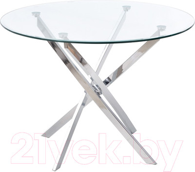 Обеденный стол Halmar Raymond 100x73 (прозрачный/хром)