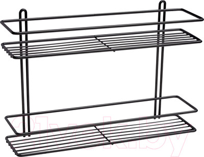Полка для ванной AKS Classic прямая 2-ярусная (черный)