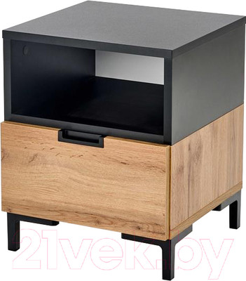 Прикроватная тумба Halmar Silvia (дуб вотан/черный)
