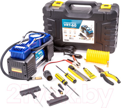 Автомобильный компрессор FoxWeld Varteg VRT 60 / 7214 (с набором аксессуаров)