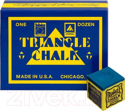 Мел для бильярда Tweeten Triangle 200 (12шт, синий)