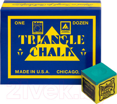 Мел для бильярда Tweeten Triangle 200 (12шт, зеленый)