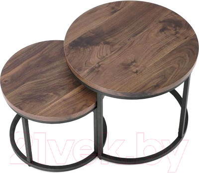 Комплект журнальных столиков Halmar Oreo / V-CH-OREO-LAW-ORZECHOWY (ореховый/черный)