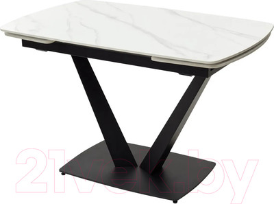 Обеденный стол M-City Alatri 120 Matt / 614M04390 (White Marble Solid Ceramic/Black)