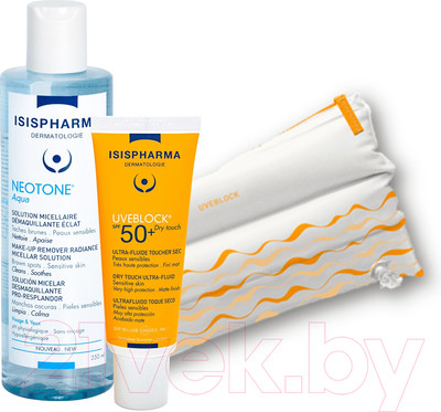 Набор косметики для лица ISISPHARMA Мицел. вода Neotone Aqua+Солнцезащитный крем Uveblock SPF 50+ (250мл+40мл)