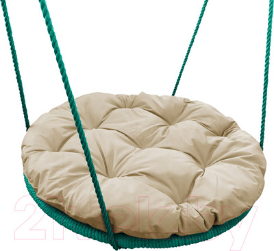 Качели подвесные M-Group Гнездо в оплетке 0.6м / 17049901 (бежевая подушка)