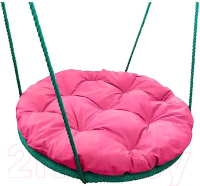 Качели подвесные M-Group Гнездо в оплетке 0.6м / 17049908 (розовая подушка)