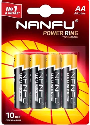 Комплект батареек Nanfu Щелочные AA (4шт)