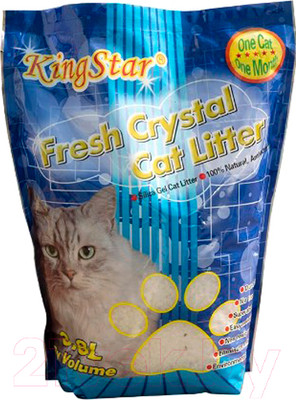 Наполнитель для туалета KINGSTAR Силикагелевый без запаха (белый, 3.8л/1.6кг)