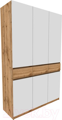 Шкаф Eligard Locarno 3 (дуб натуральный/белый)