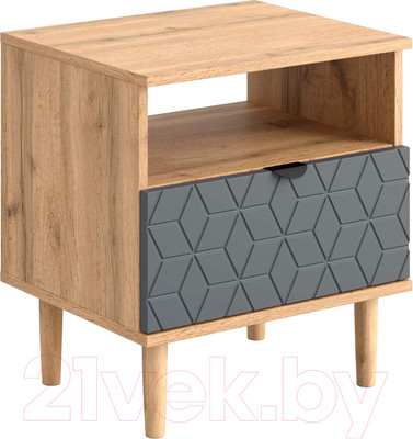 Прикроватная тумба Мебельград Денвер 1 ящик (дуб вотан/графит)