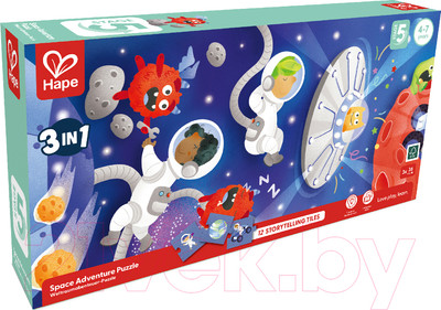 Набор пазлов Hape Космические приключения 4 в 1 / E1646_HP