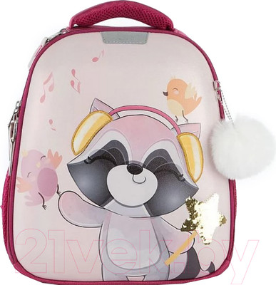 Школьный рюкзак Ecotope Kids Енот / 057-540Y-16-CLR (фуксия)