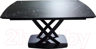Обеденный стол M-City Foggia 140 KL-116 / 614M05214 (черный мрамор матовый/черный)