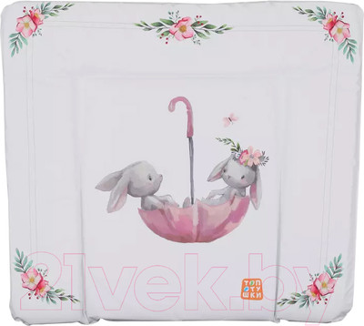 Пеленальный матрас Топотушки Зайка-Акварель New №2 (80x71)