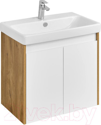 Тумба под умывальник Акватон Сканди Doors 70 / 1A278901SDZ90 (белый/дуб рустикальный)