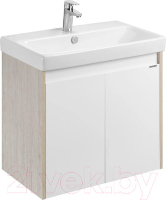 Тумба под умывальник Акватон Сканди Doors 70 / 1A278901SDB20 (белый/дуб верона)