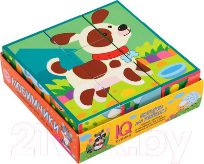 Развивающий игровой набор Айрис-пресс Умные кубики в поддончике. Любимчики new / 9785811280636 (9шт)